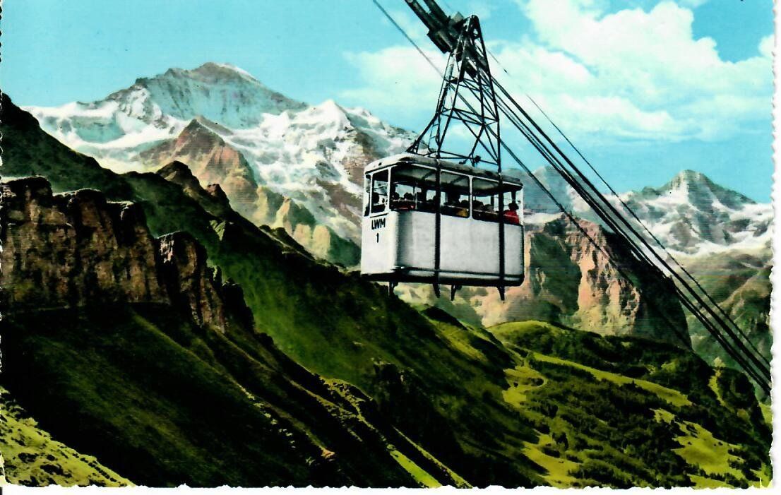 Cartoline postali: Luftseilbahn, Wengen - Männlichen – Usato da Hochdorf venduto da Ziegel-16