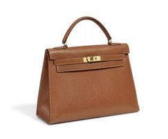 HERMÈS Kelly 32 Sellier inkl. Gurt /Gold /  Courchevel Leder