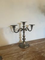 Kerzenständer 3-armig Zinn mattgrau 28cm hoch