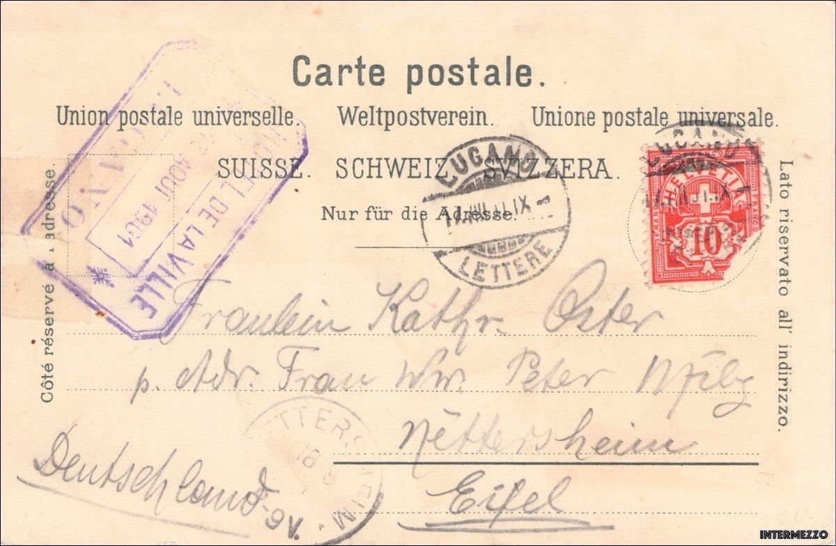 Cartoline postali: Lugano // Litho 1901 / Ricordo da Lugano – Usato da Basel venduto da intermezzo12 1