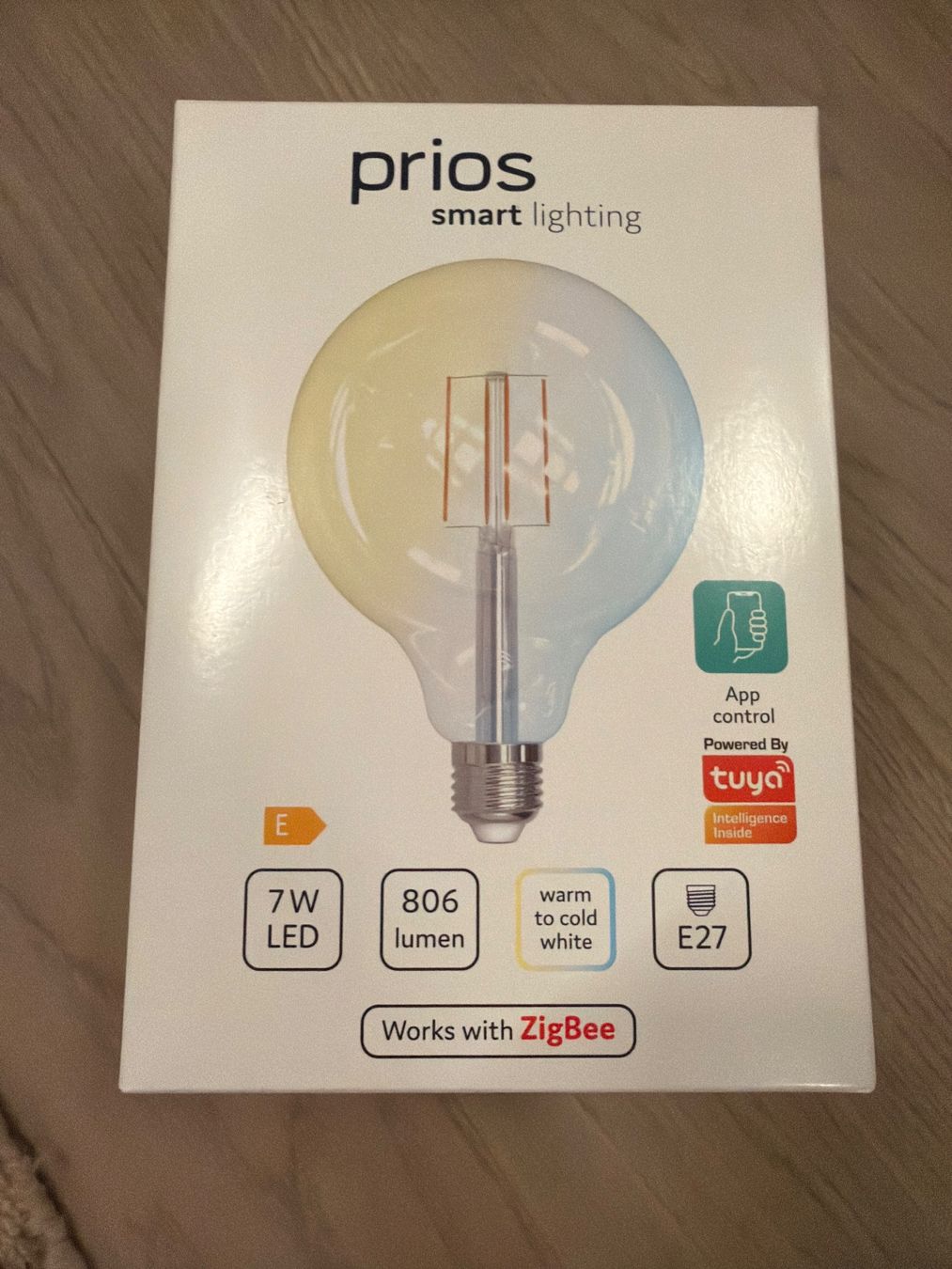 Lampade: Prios Smart LED Lampe E27 | ZigBee & Tuya | 7W 806lm Globe – Nuovo e nell'imballaggio originale da Schindellegi venduto da msilb