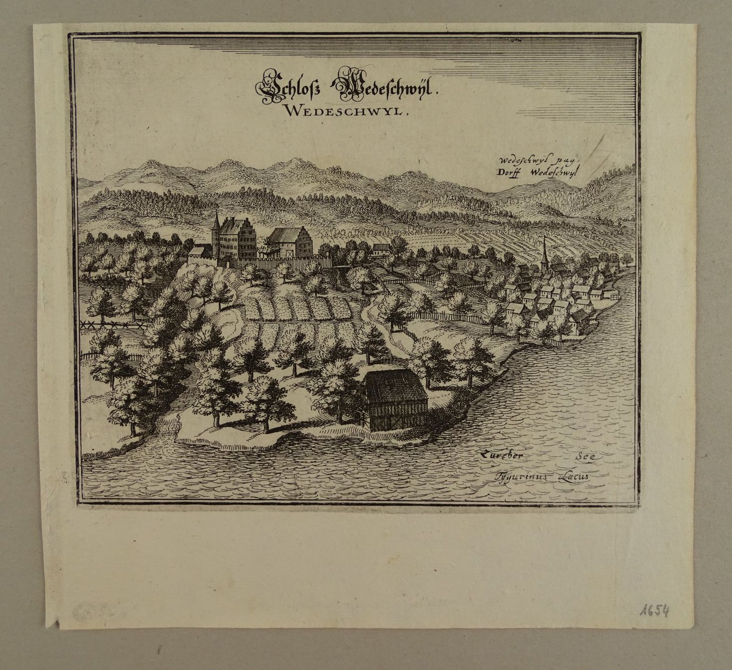 Incisioni: WÄDENSWIL, KUPFERSTICH 1654 – Usato da Grüningen venduto da Kartensammler 1