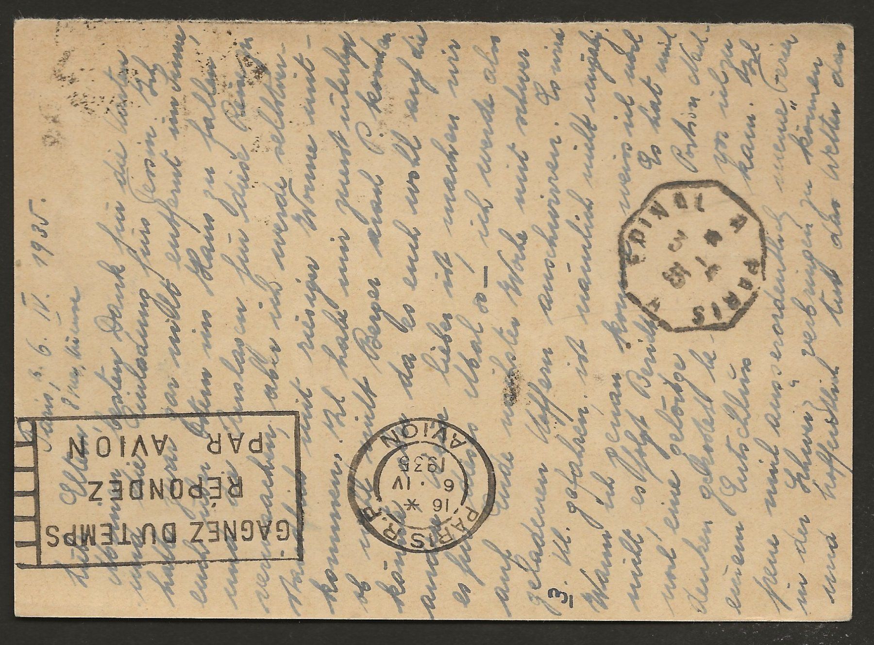 Tutti i francobolli: Flugpost Schweiz 1935 Paris Basel Bern Luftpost – Usato da Au ZH venduto da xelagreb01 1