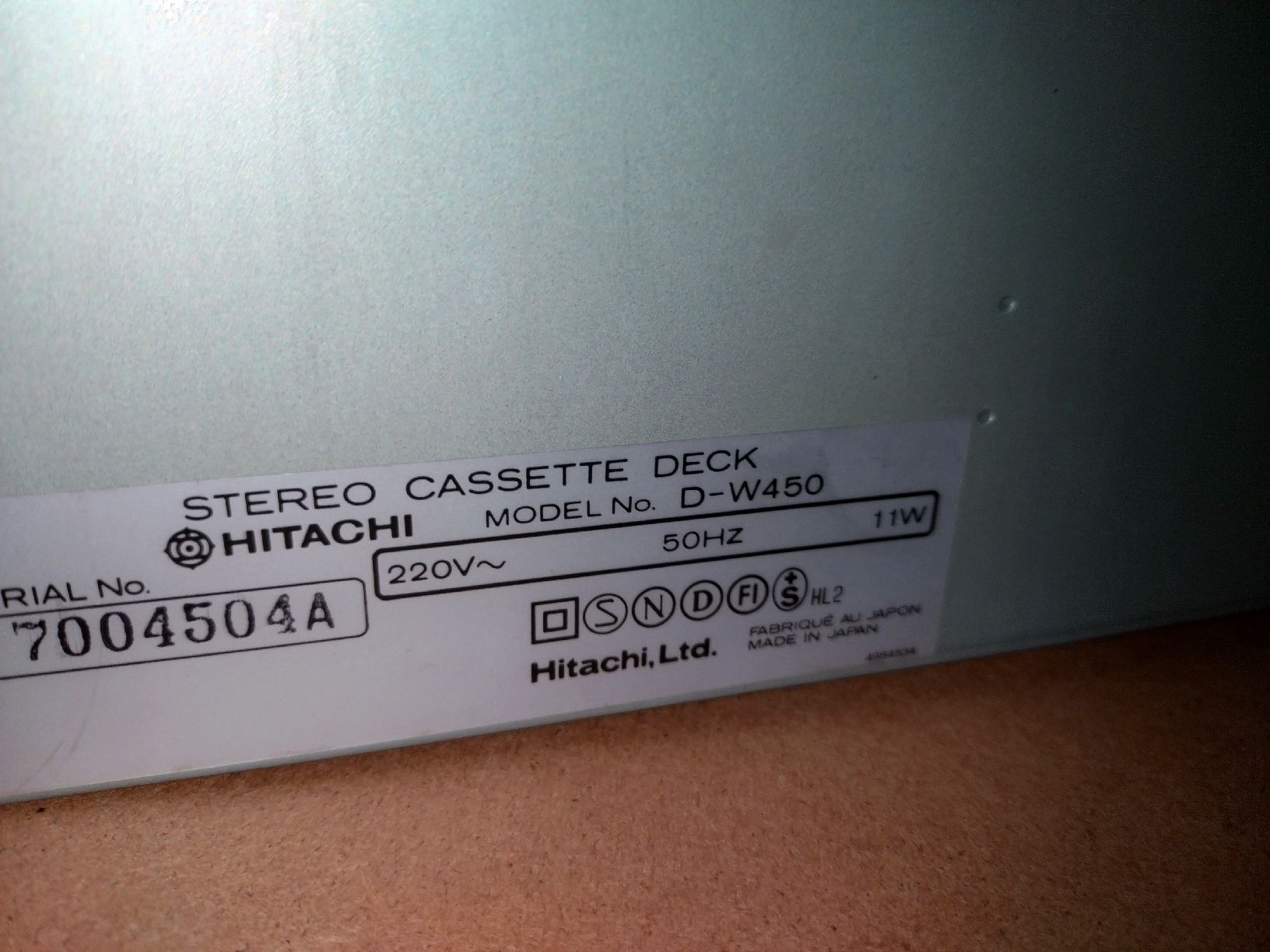 Hitachi Registratori: Deck  à cassettes Hitachi D-W450 - – Difettoso da Farvagny-le-Grand venduto da LaCaverne 7