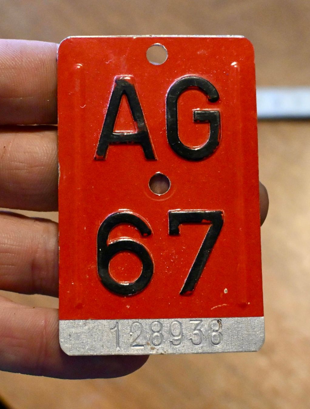 Schilder: Velonummer AG von 1967 - Aargau - AG 67 – Gebraucht aus Pfaffhausen von mono_rec 6