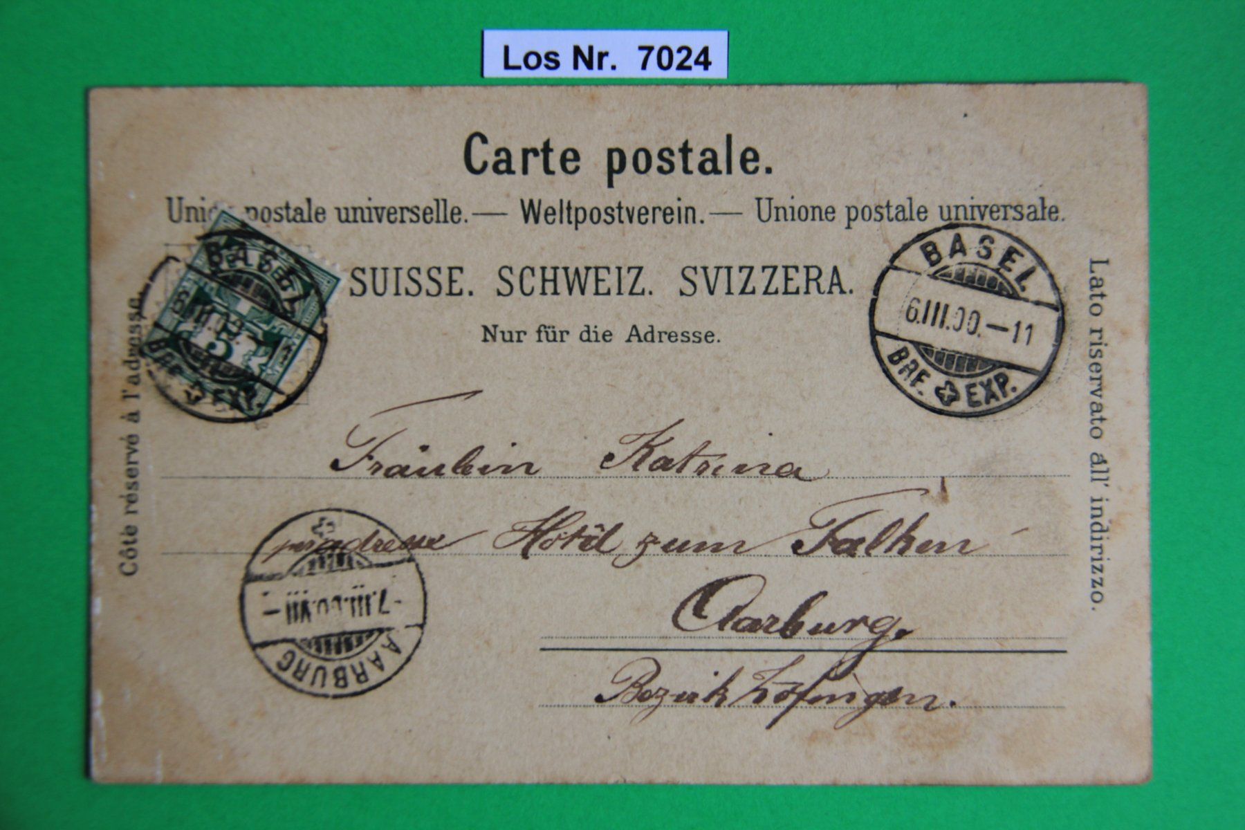 Ansichtskarten: CH Ansichtskarte Basel im Mondschein um 1900        Los 7024 – Gebraucht aus Volken von jukon65 1