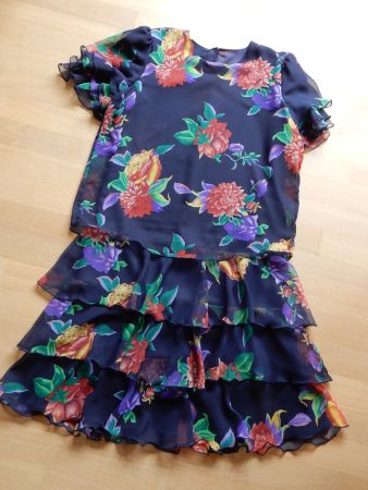 Kleid Sommerkleid Hängekleid Blumenmotiv Rüschen