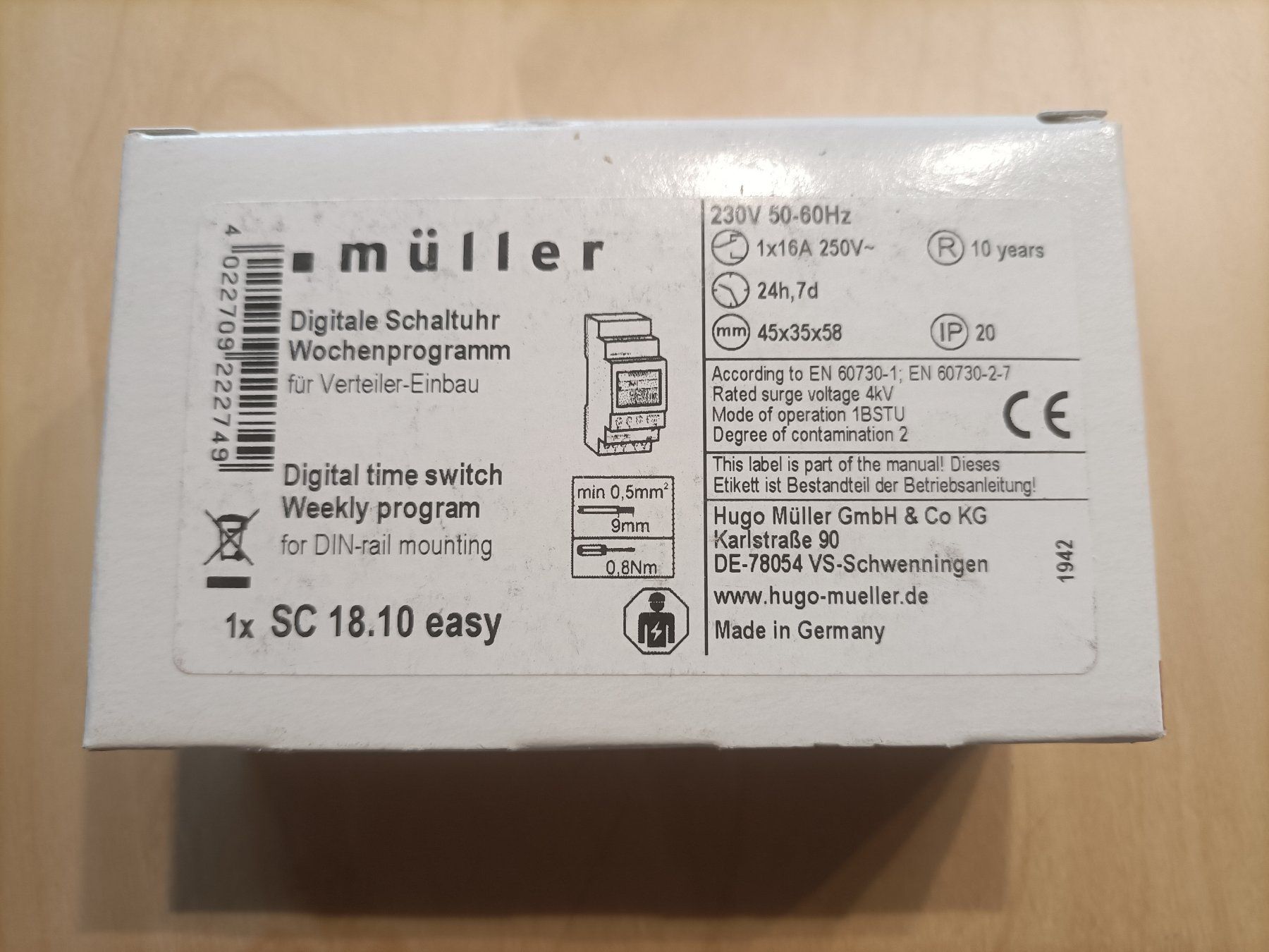 Componenti elettronici: Müller SC 18.10 easy Zeitschaltuhr – Nuovo e nell'imballaggio originale da Rudolfstetten venduto da Ivost 3