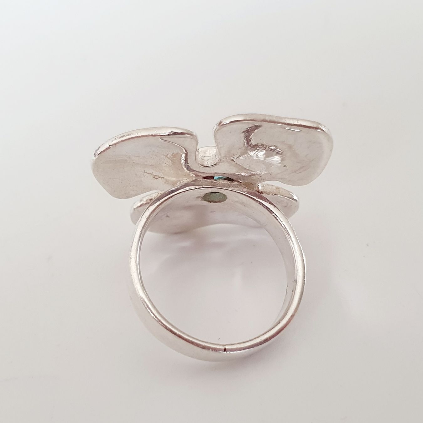 Anelli: Silber Ring 925  Blumenring mit blauem Stein Gr 15,9 mm – Usato da Kreuzlingen venduto da Wunderkiste123 4