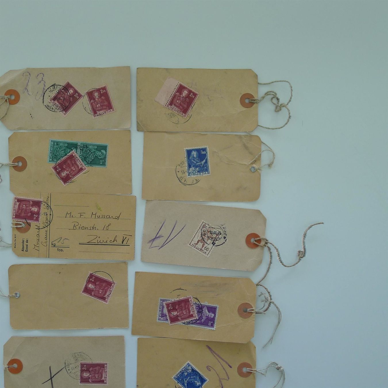 Tutti i francobolli: Paketadressen  Schweiz 11 Stück – Usato da Dagmersellen venduto da wyss1982 1