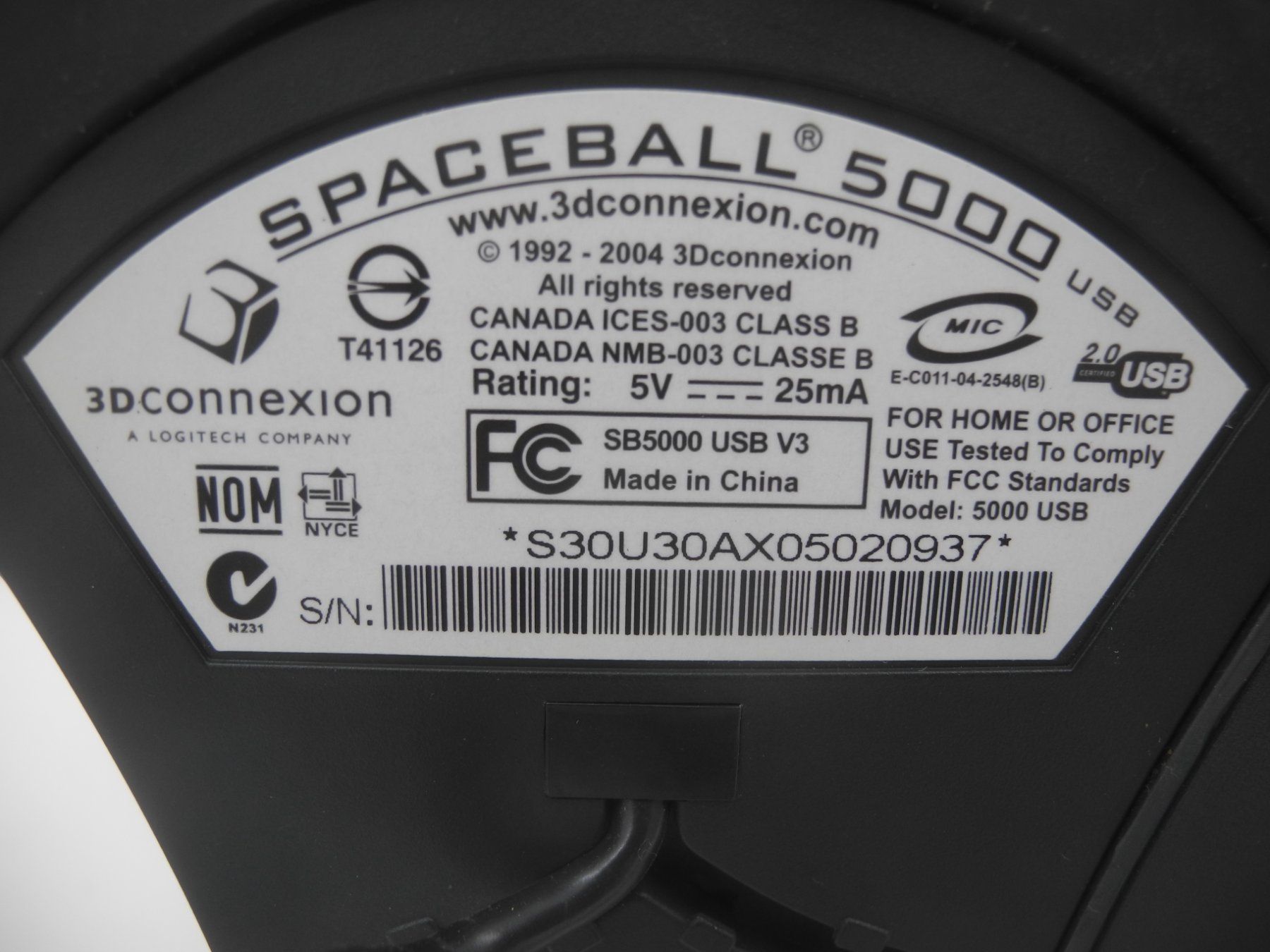 3Dconnexion Mouse: 3Dconnexion SpaceMouse  Spaceball 5000 USB, Nr. n72 – Usato da Kottwil venduto da Crazyrolf 3