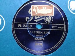 Bourvil 7 Disques 78 tours Pathé Parfait état avec pochette