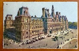 PARIS - L'Hôtel de Ville  animée 1929
