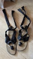 Sommerliche Sandalen schwarz Gr. 39 Zum Schnüren ☀️👠