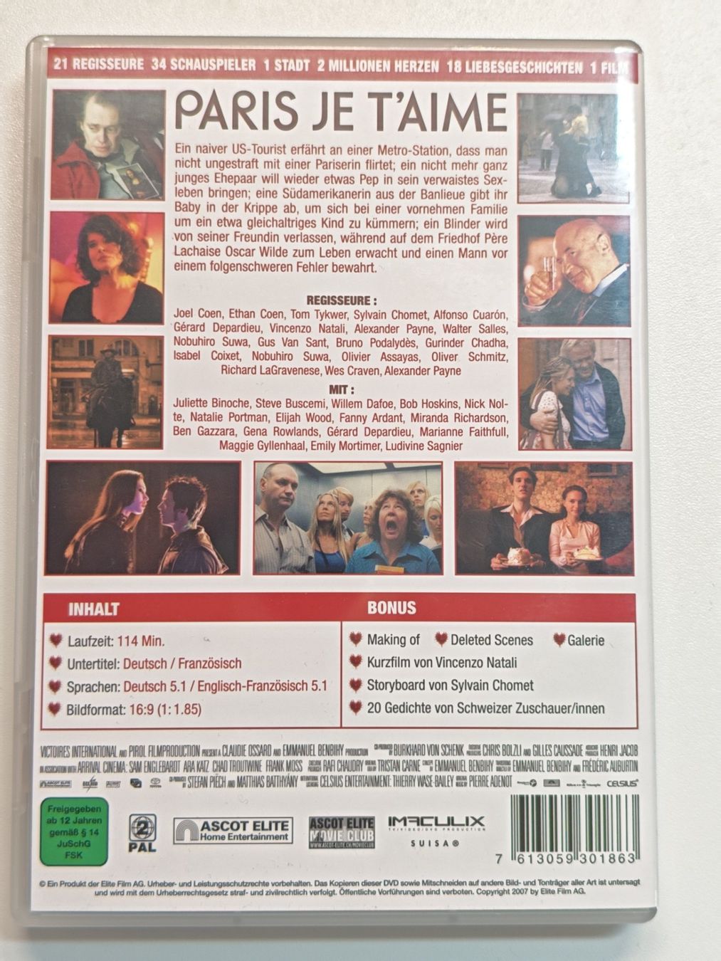 Tutti i DVDs: Paris je t'aime – Usato da Liestal venduto da Kratzilla 2