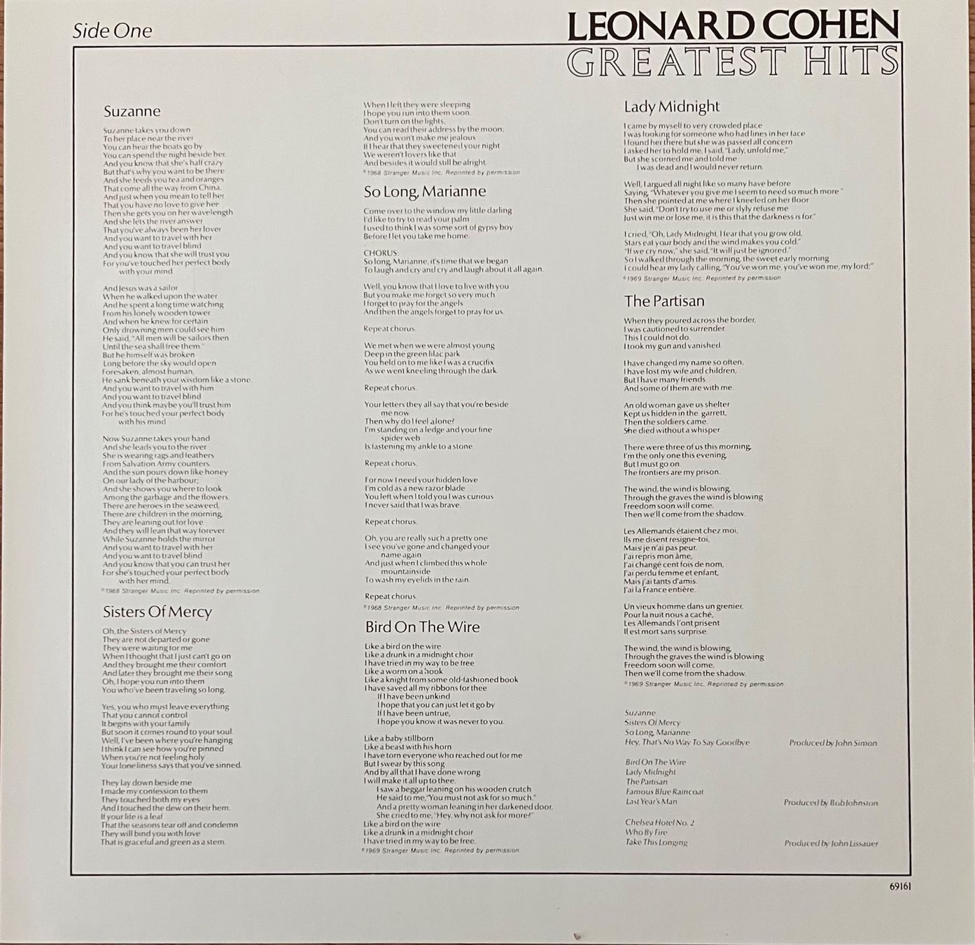 Dischi in vinile: LEONARD COHEN - GREATEST HITS – Usato da Horw venduto da Belowzero0 2