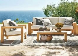 Gartensitzgruppe Teakholz Sofa Outdoor Lounge Sitzgruppe