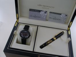 Neue,Gio Monaco Damenuhr mit schwarzen Diamanten u. Garantie