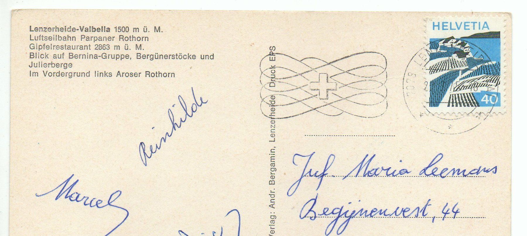 Cartoline postali: LENZERHEIDE-VALBELLA Luftseilbahn Parpaner Rothorn – Usato da Jona venduto da philajona 1
