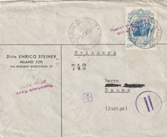 Italien Brief mit Zensur 1948