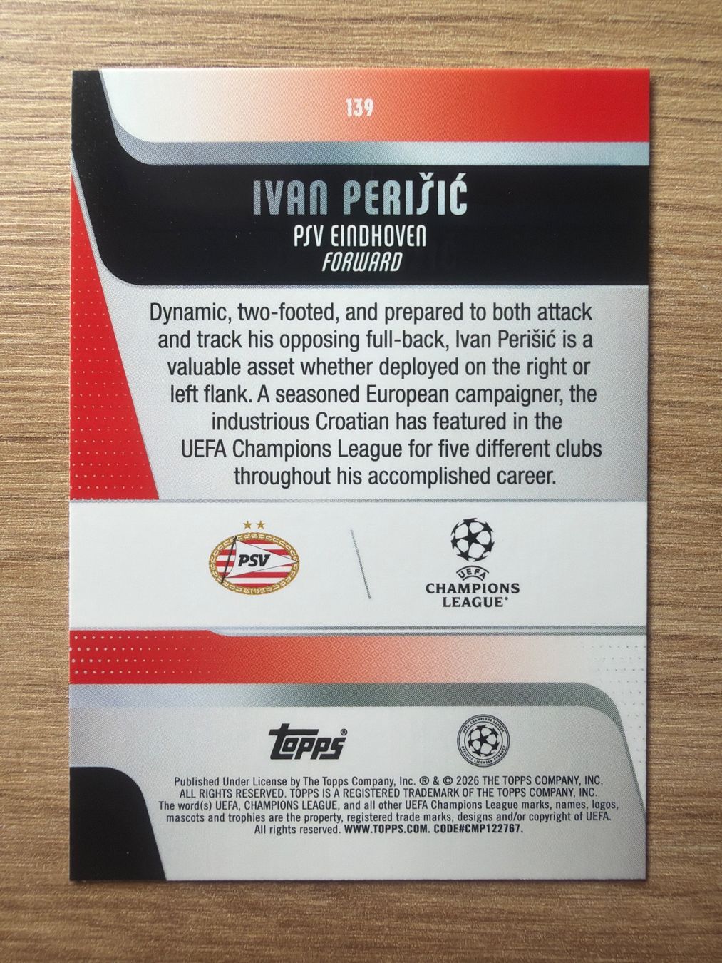 Topps Carte collezionabili: Soccer Ivan Perisic RAINDROPS Topps Flagship 25/26 – Usato da Netstal venduto da Clutch79Cardz 1