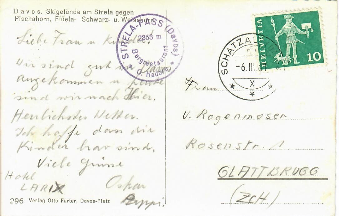 Ansichtskarten: Davos – Gebraucht aus Hochdorf von Ziegel-16 1