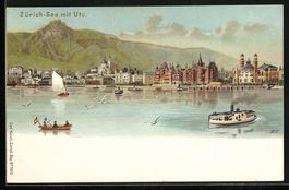 Litho Zürich, Seepartie mit Blick zum U