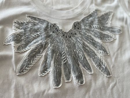 Margittes Shirt Gr. 40 Langarm Flügel-Motiv Top Zustand