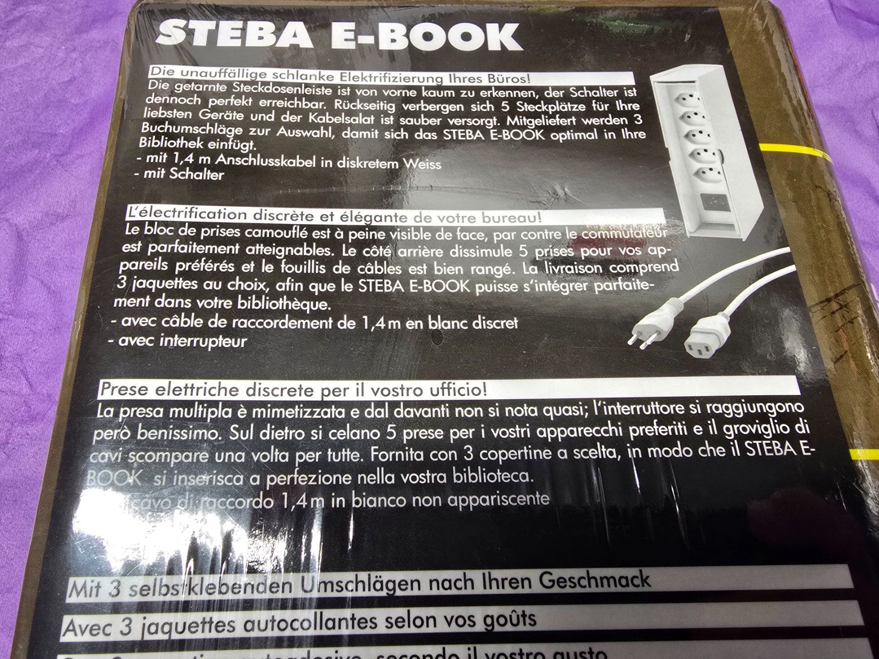 Spine: Steba E-Book Steckdosenleiste Buchform Neu – Nuovo (secondo la descrizione) da Rebstein venduto da James-Dean 4