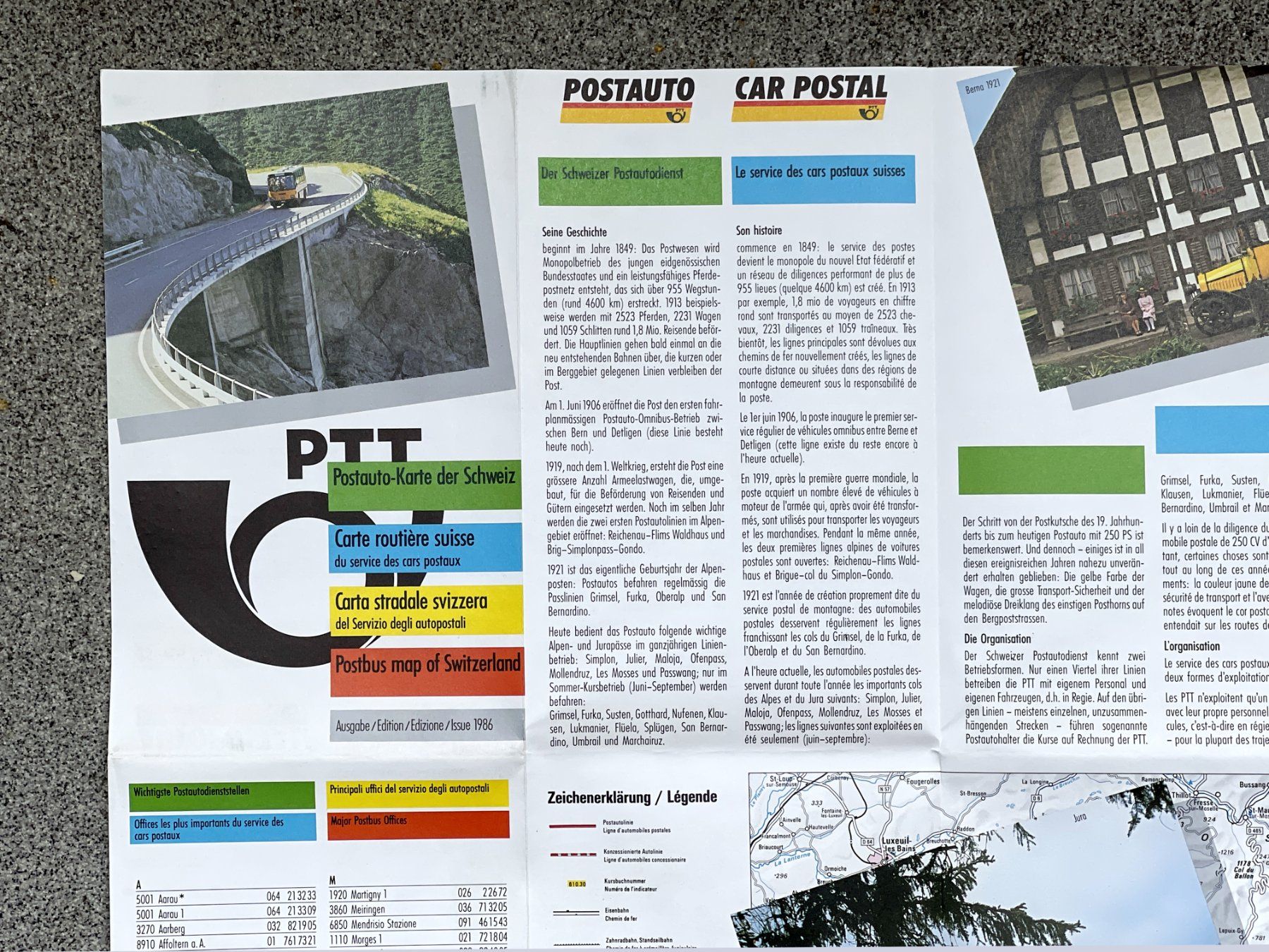 Cartine & Atlanti: PTT Post Postauto Postauto-Linien Schweiz Landkarte 1986 – Nuovo (secondo la descrizione) da Bern venduto da AWiBe 1