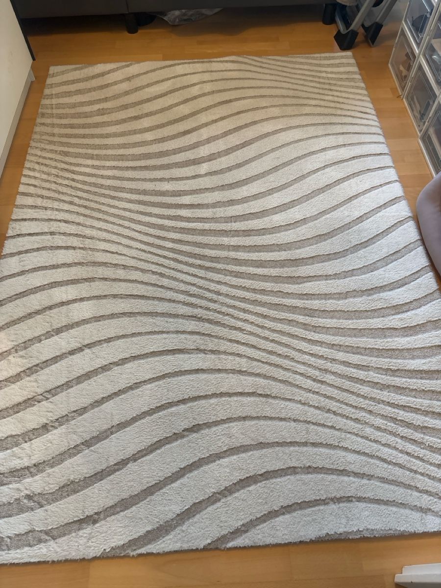 Tappeti: Wellenmuster Teppich  -creme/grau, 140x200cm, – Usato da Jonen venduto da nomzeif