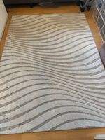 Wellenmuster Teppich gross -creme/grau, 200x300cm, 
