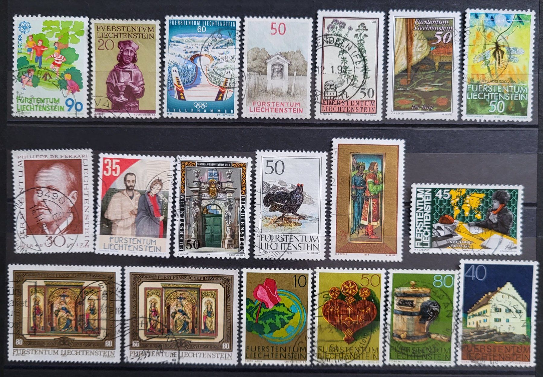 Tutti i francobolli: FL, Liechtenstein, Lot III – Usato da Castione venduto da Rx-stamps