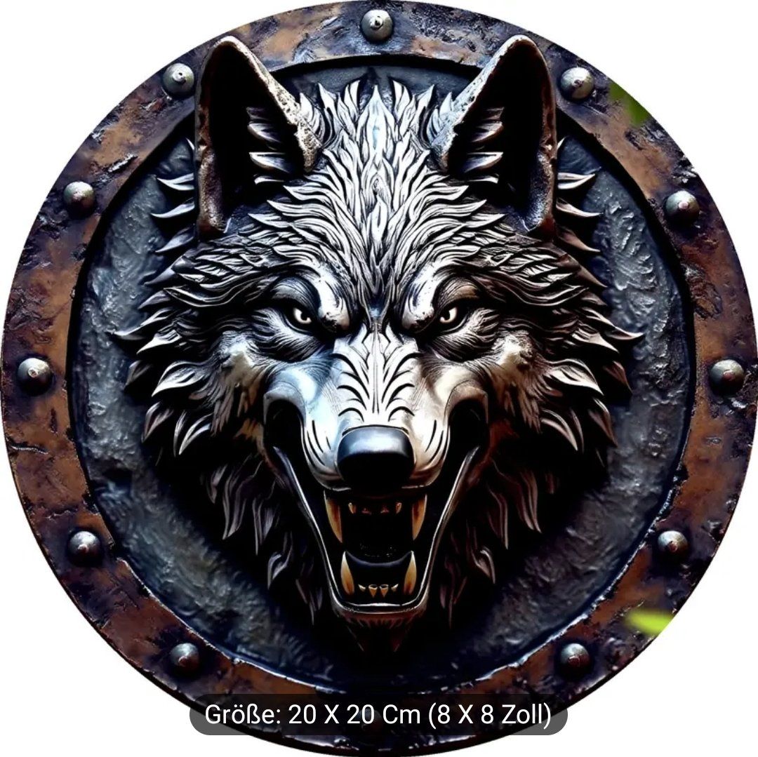 Insegne: Metallschild Wolf / Wölfe Rund 20cm Durchmesser / Bild – Nuovo e nell'imballaggio originale da Walenstadt venduto da emynmuil1