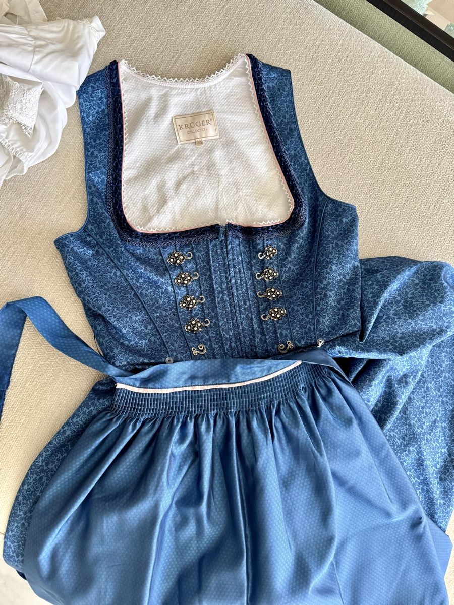 Krüger Vestiti: Dirndl Krüger Collection blau gemustert Grösse 40 – Usato da Erlenbach ZH venduto da msa_x26y 7