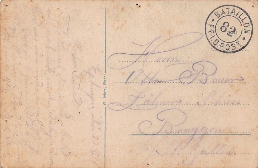 Ansichtskarten: Belchenfluh, Feldpost um 1920 BATAILLON 82 – Gebraucht aus Frauenfeld von POML 1