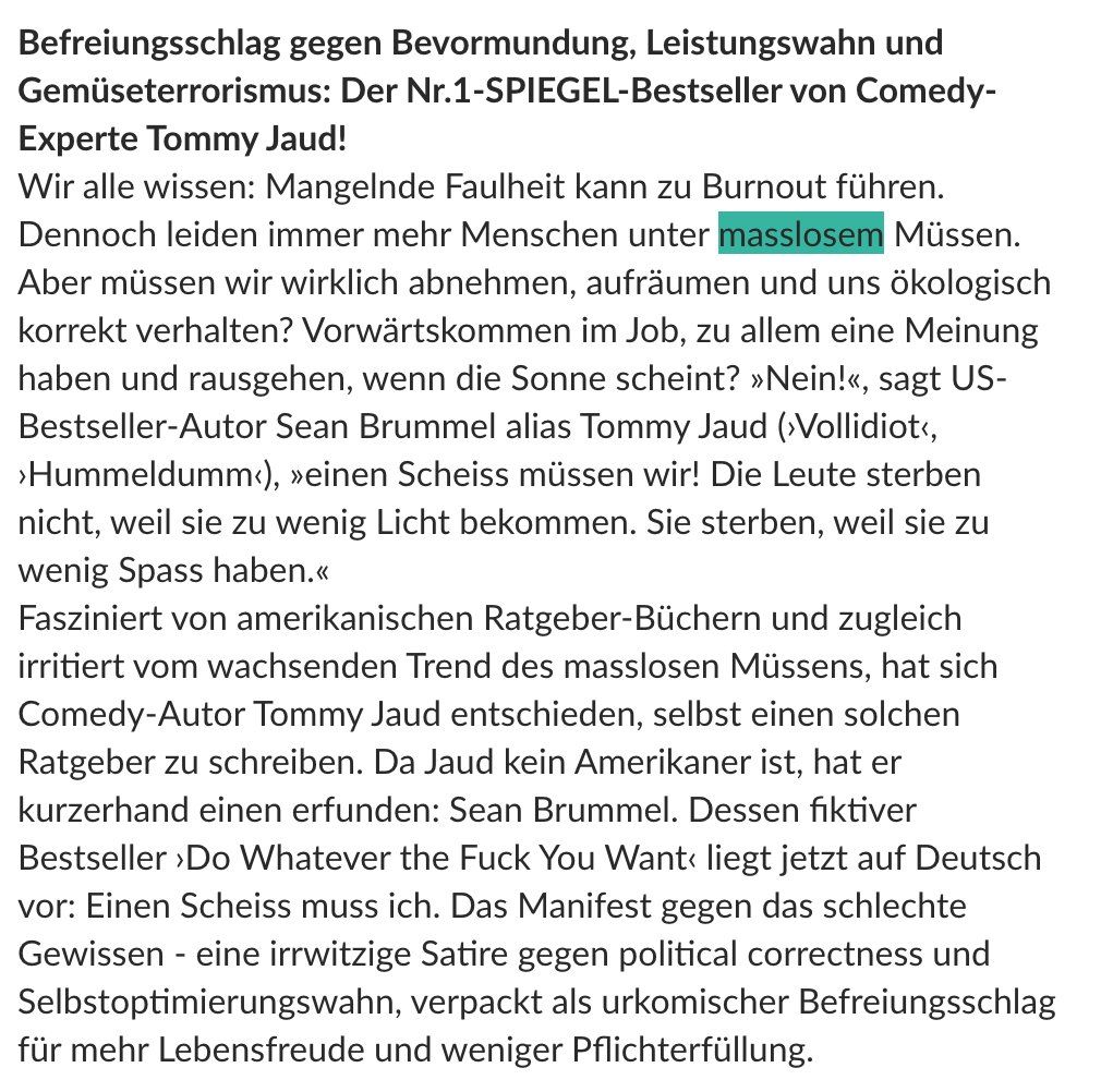 Libri: Sean Brummel: Einen Scheiß muss ich – Usato da Frauenfeld venduto da BUCHschatzLADEN_369 1