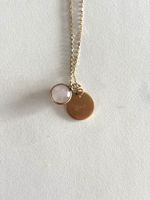 Collier Live&Love avec pendentif et quartz rose 