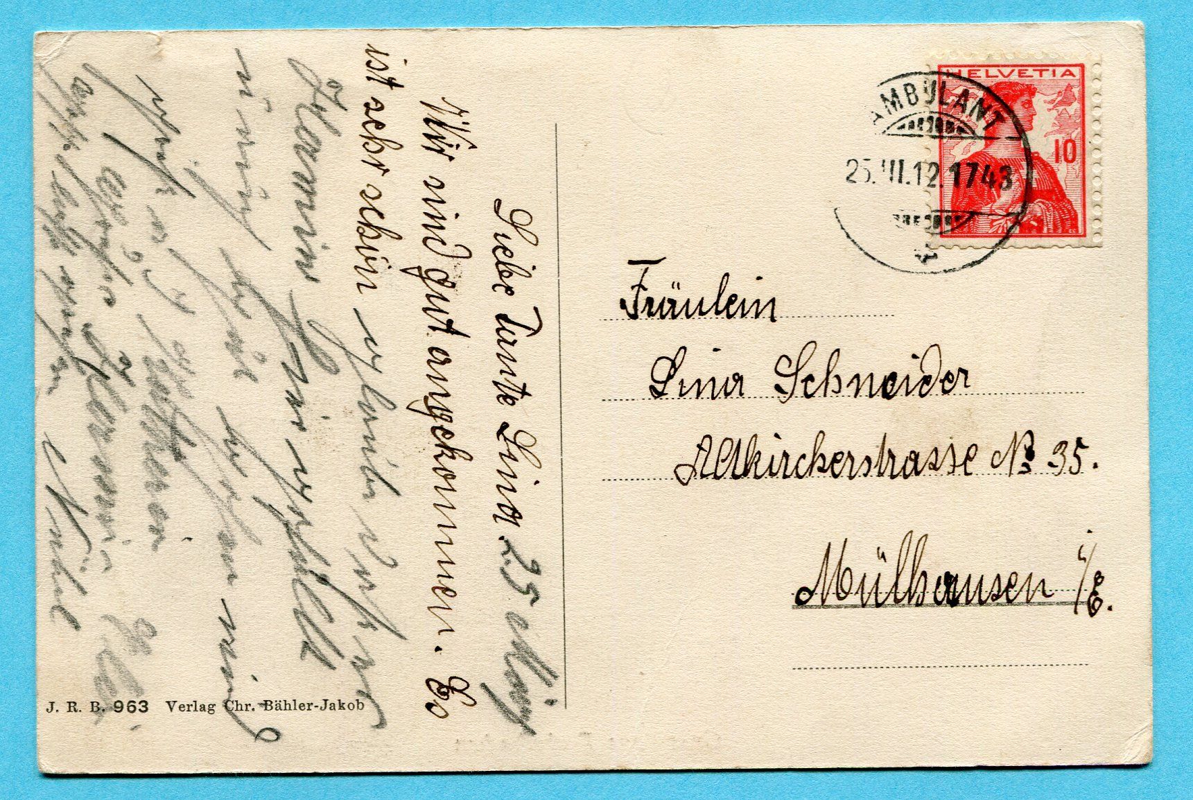 Cartoline postali: Gruss aus Trubschachen 1912 – Usato da Opfikon venduto da Prophila 1