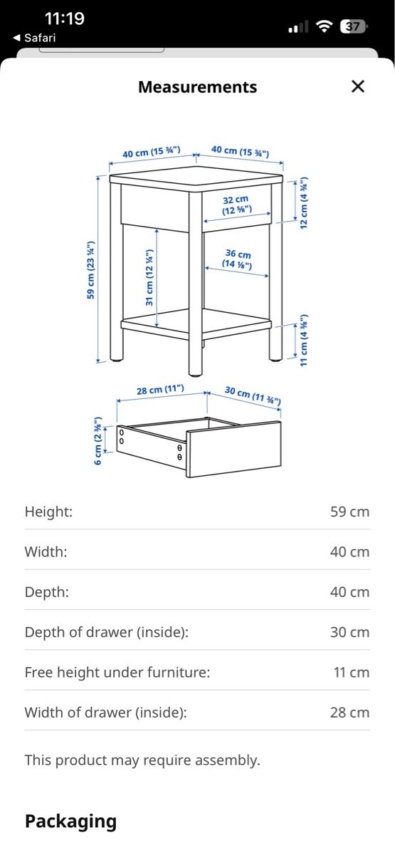 Tables de nuit: Wooden Nightstand Perfect Condition – Neuf (Voir description) à Stans par isa_8tm5 2