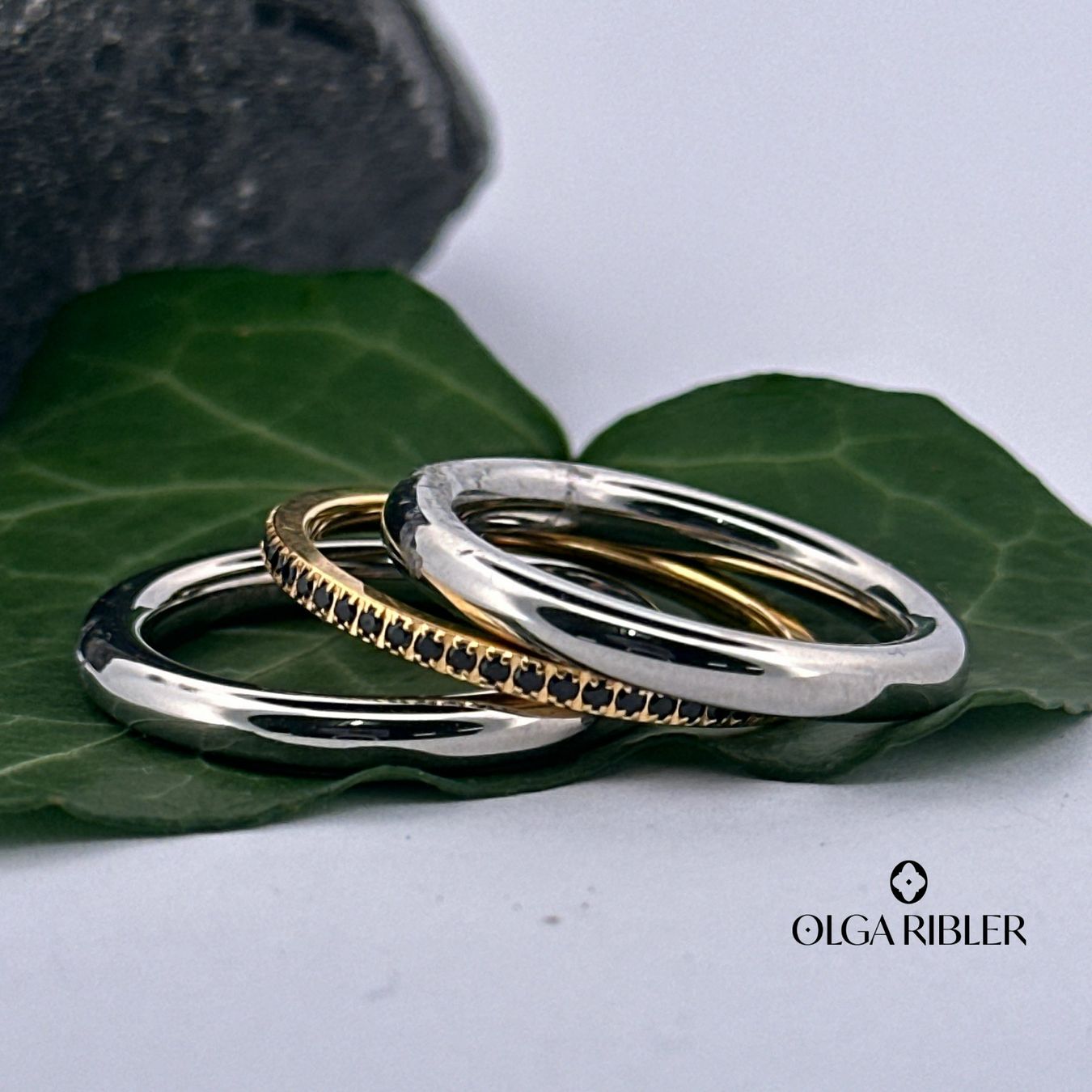 Olga Ribler Anelli: Edelstahl Set aus 3 Ringen Grösse 58 – Nuovo (secondo la descrizione) da Luzern venduto da Schmuckoutlet 5