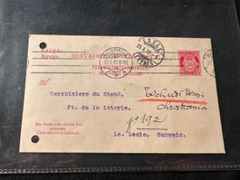 Postkarte 1912 Norwegen - Schweiz