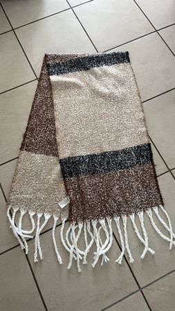 Damen Foulard / Schal gestreift braun beige neu mit Etikett