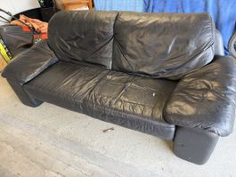 Ledersofa schwarz 3-Sitzer gebraucht