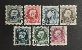 Belgien 1921-25, King Albert I, LoT gestempelt