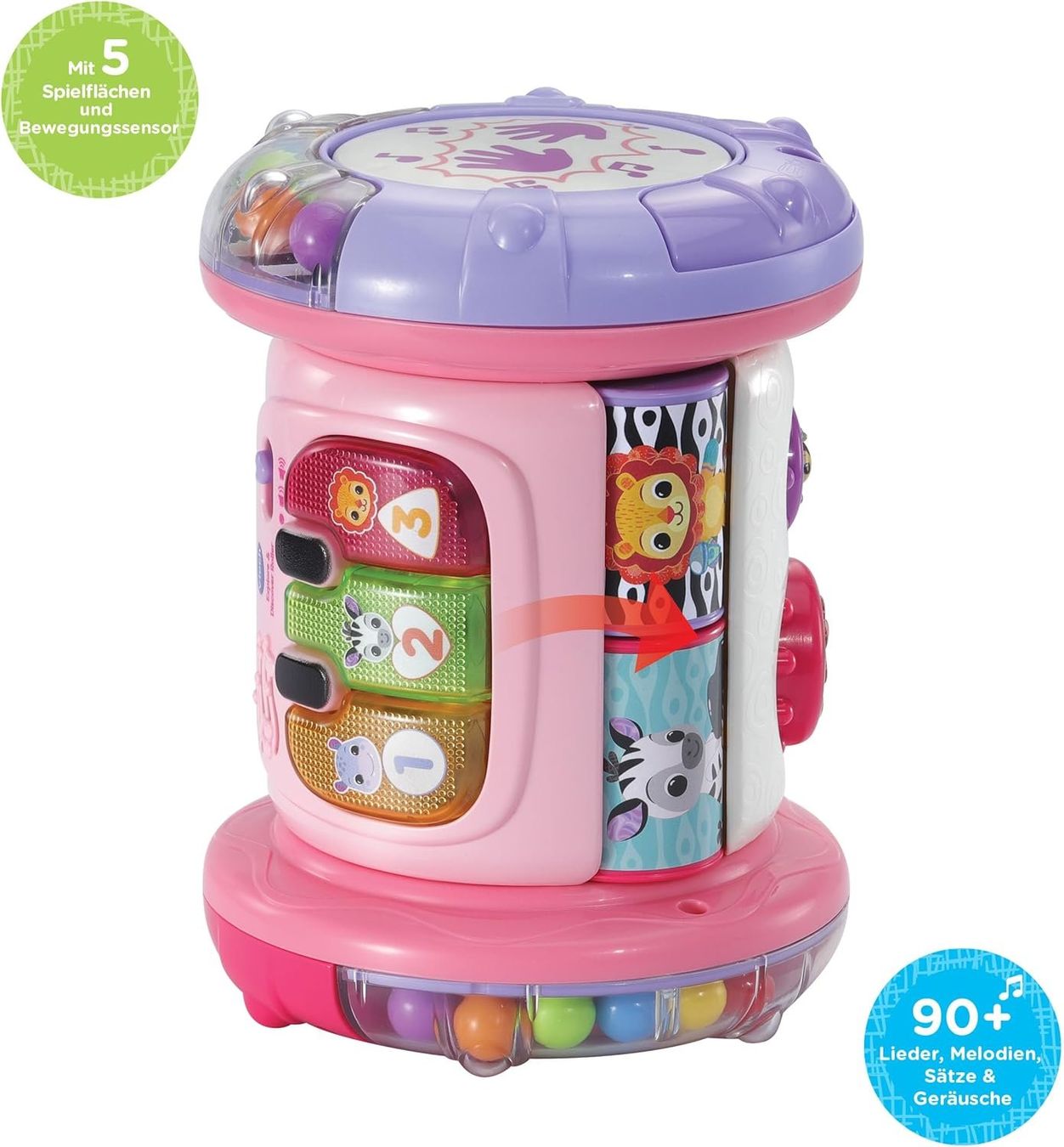Vtech Giocattoli: Vtech 3-in-1 Rollende Entdecker-Trommel pink – Nuovo e nell'imballaggio originale da Suhr venduto da SchnapperCH 2