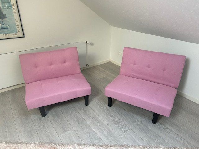 Divani: Schlafsofa Leinen multifunktional rosa – Usato da Duggingen venduto da zeno133 5