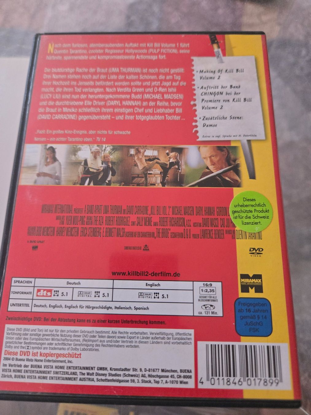 Tutti i DVDs: Kill Bill Vol. 2 DVD – Usato da Bussigny venduto da Kfdlt 1