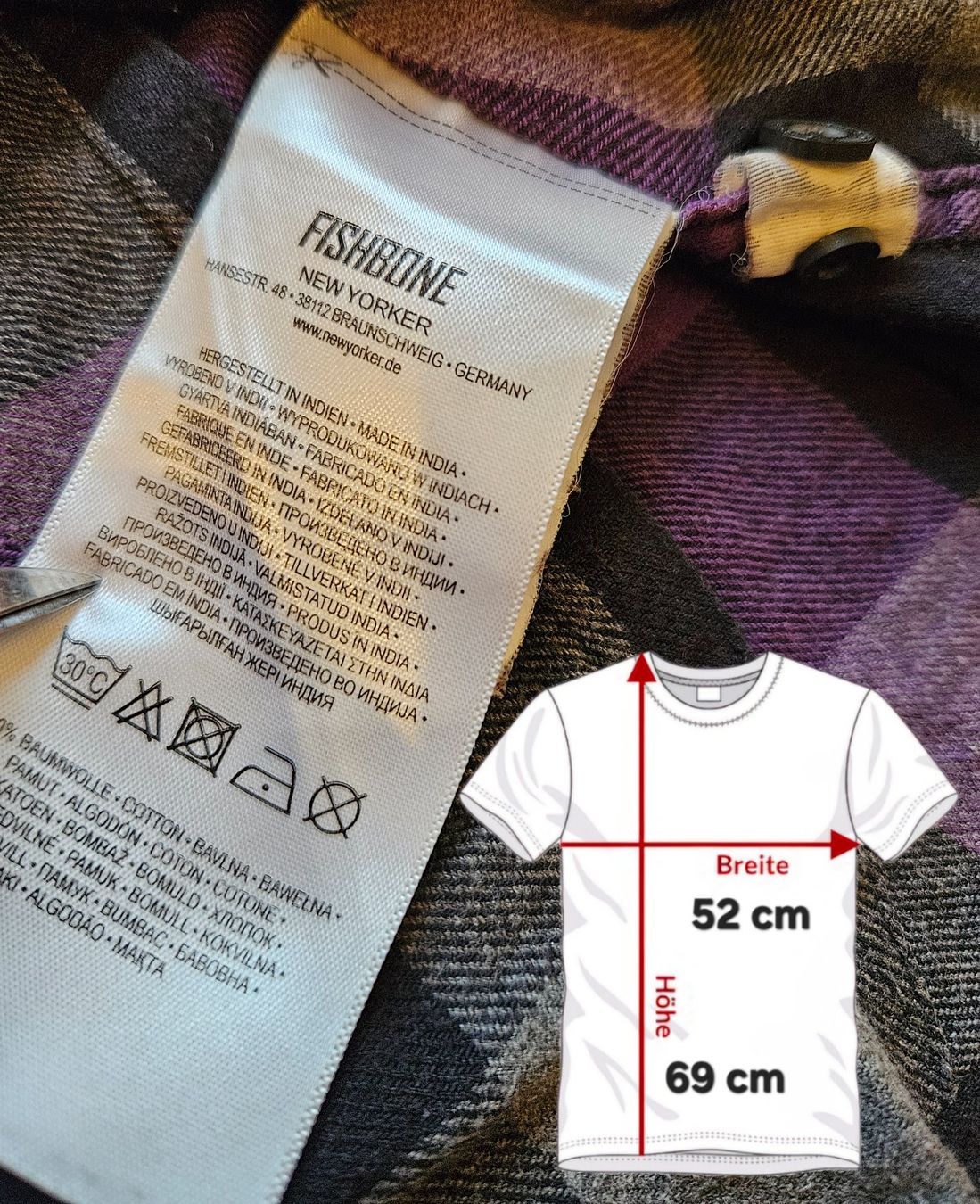 Camicie: Hemd FSBN Fishbone Grösse L Slim fit karo – Usato da Hägglingen venduto da United-Village-Trade 4