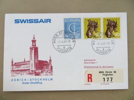 Erster Direktflug Zürich–Stockholm 1967